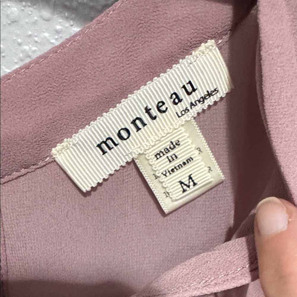 Monteau Mauve Cap Sleeve Blouse - Picture 3 of 5